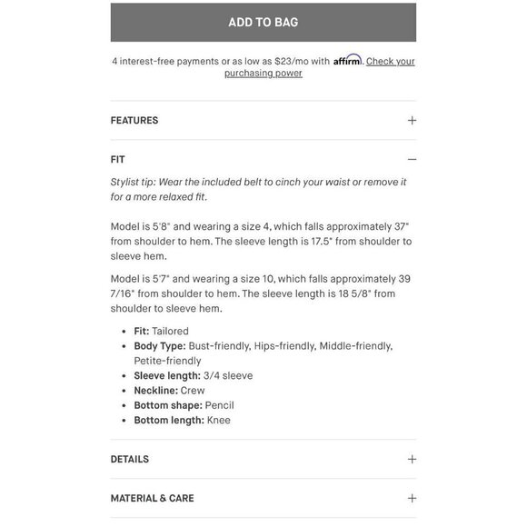 MM Lafleur Etsuko Wonder Tech dress in black, Size 8 06 - Picture 5 of 11